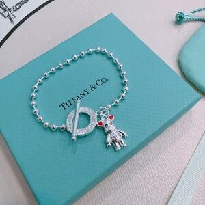 Tiffany & Co. Silver Beaded Bracelet with Robot Charm